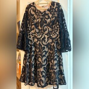 Jessica H. Black Lace Bell Sleeve Dress